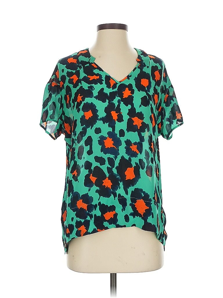 Pre-owned Cabi Short Sleeve Blouse In Blue