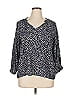 Gap 100% Polyester Blue 3/4 Sleeve Blouse Size XL - photo 1