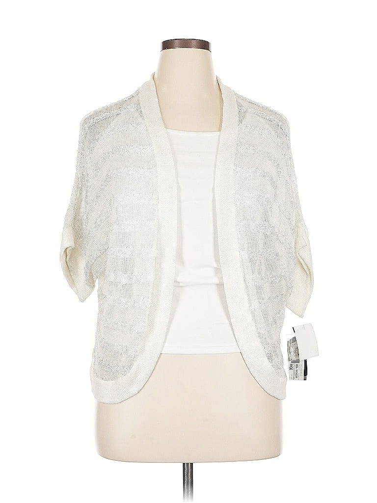 Pre-owned Inc International Concepts Kimono In White