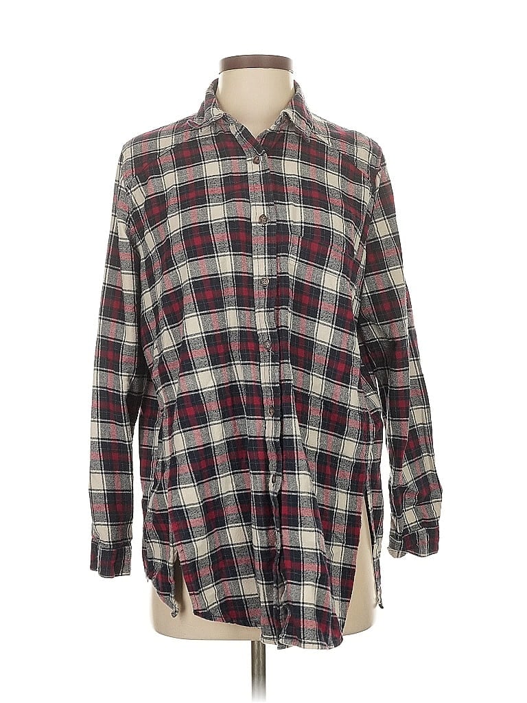 Pre-owned Bdg Long Sleeve Button Down Shirt In Burgundy