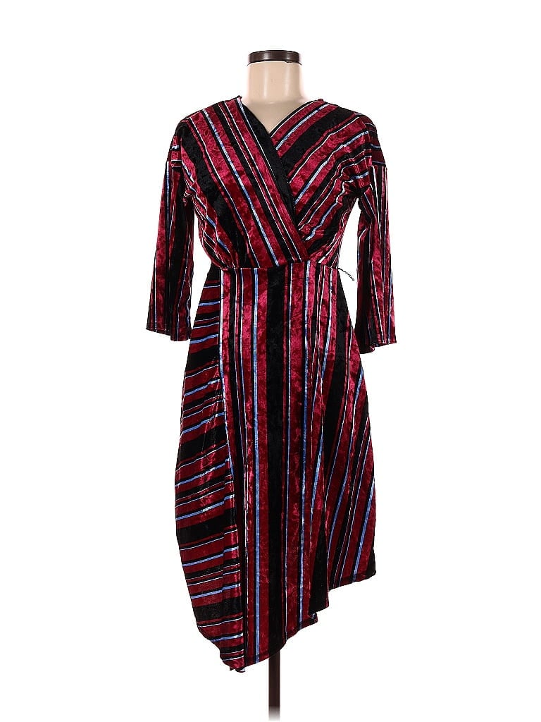 Pre-owned Ny Collection Casual Dress In Burgundy