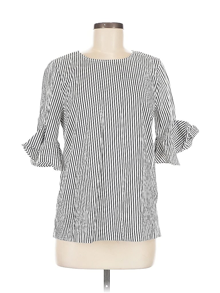 Pre-owned Calvin Klein 3/4 Sleeve Blouse In Gray