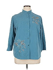 Alfred Dunner 3/4 Sleeve Button Down Shirt