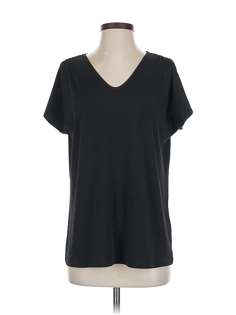 Pre-owned Susan Graver Short Sleeve T-shirt In Black