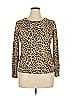 JM Collection Animal Print Gold Tan Pullover Sweater Size XL (petite) - photo 1