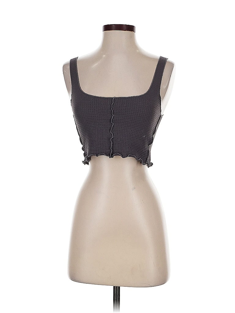 Click to view more detailed imagery on our partner's website Pre-owned Garage Tube Top Gray Sweetheart Neckline Tops