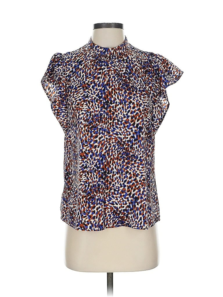 Pre-owned Nine West Short Sleeve Blouse In Blue