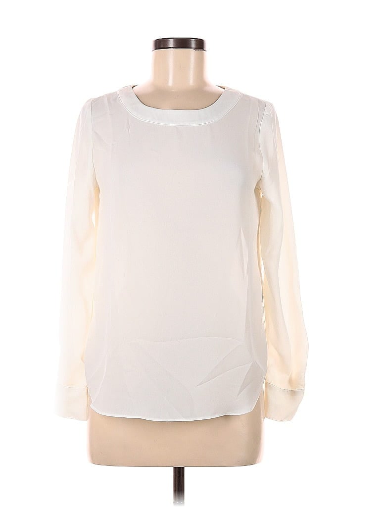 Pre-owned Banana Republic Factory Store Long Sleeve Blouse In White