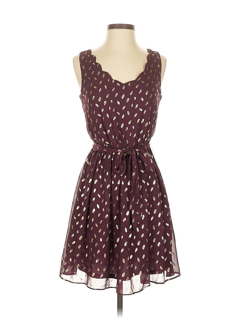 Pre-owned By & By Casual Dress In Burgundy