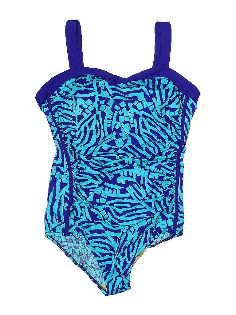 Pre-owned Inc International Concepts One Piece Swimsuit In Blue