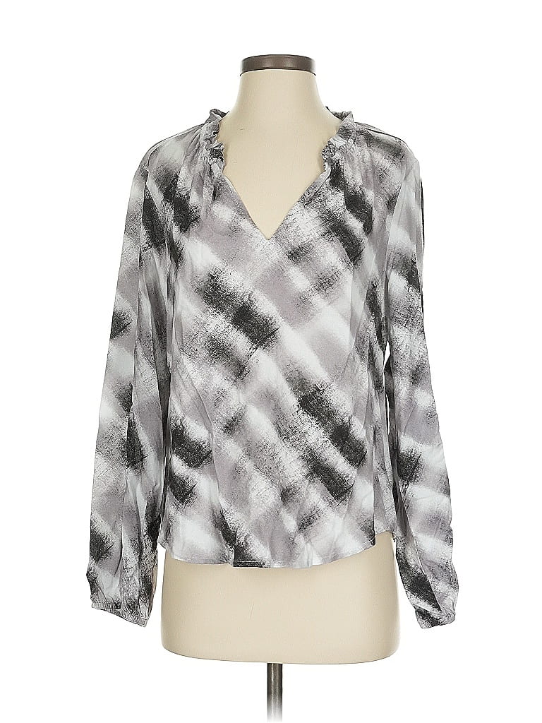 Pre-owned Cloth & Stone Long Sleeve Blouse In Gray