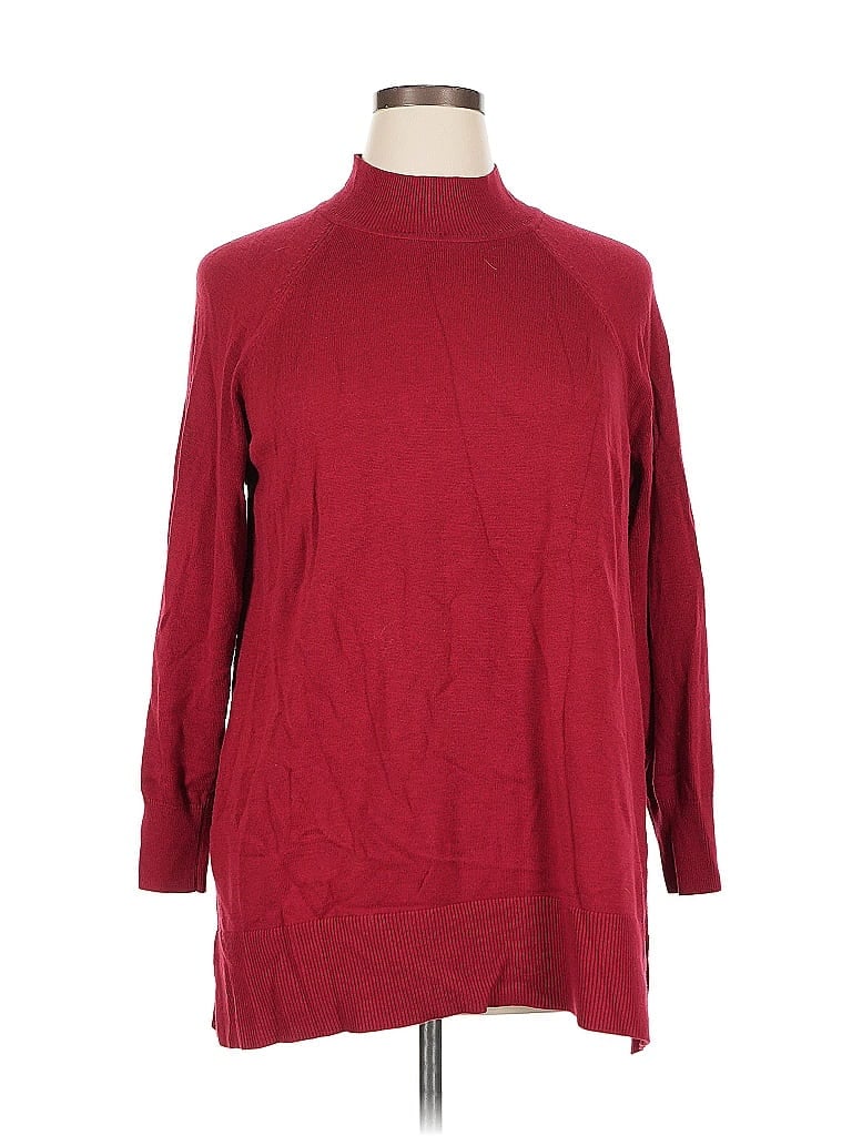 Pre-owned Coldwater Creek Turtleneck Sweater In Burgundy