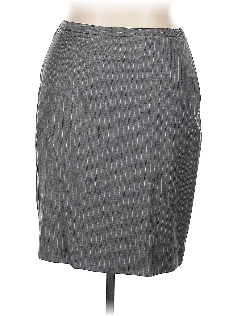 Pre-owned Brooks Brothers Wool Skirt In Gray