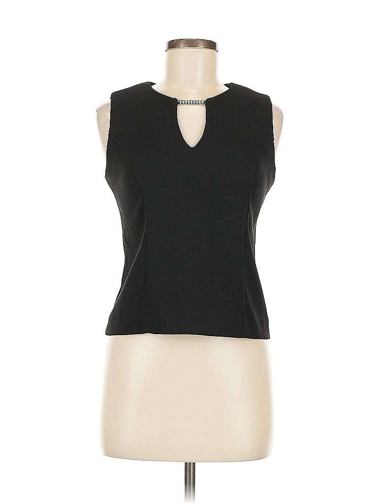 Click to view more detailed imagery on our partner's website Pre-owned Jessica Howard Sleeveless Top Black Keyhole Neckline Tops