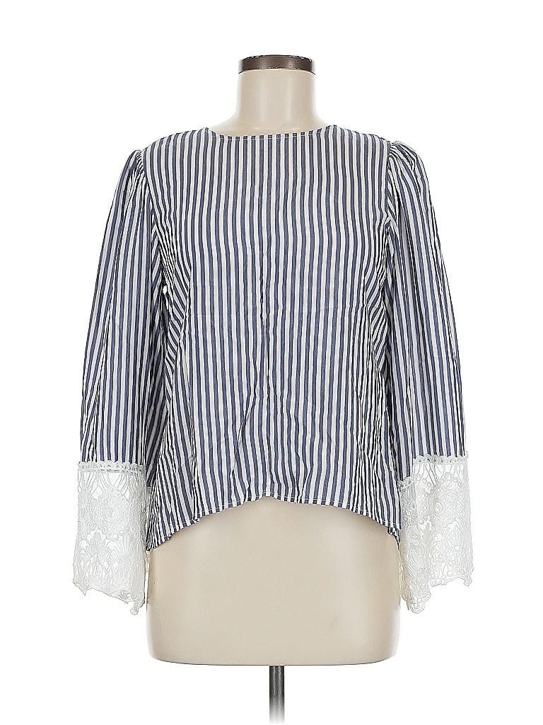 Pre-owned H&m Long Sleeve Blouse In Blue