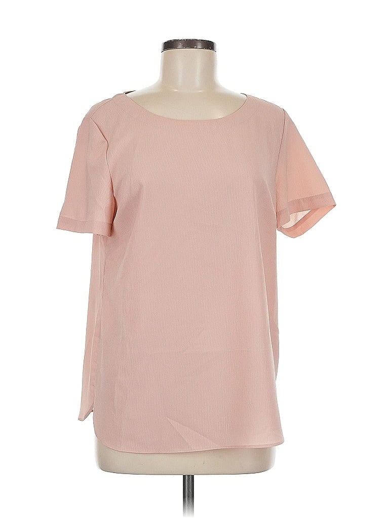 Pre-owned Adrienne Vittadini Short Sleeve Blouse In Pink