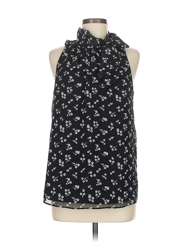 Pre-owned Ann Taylor Factory Sleeveless Blouse In Black