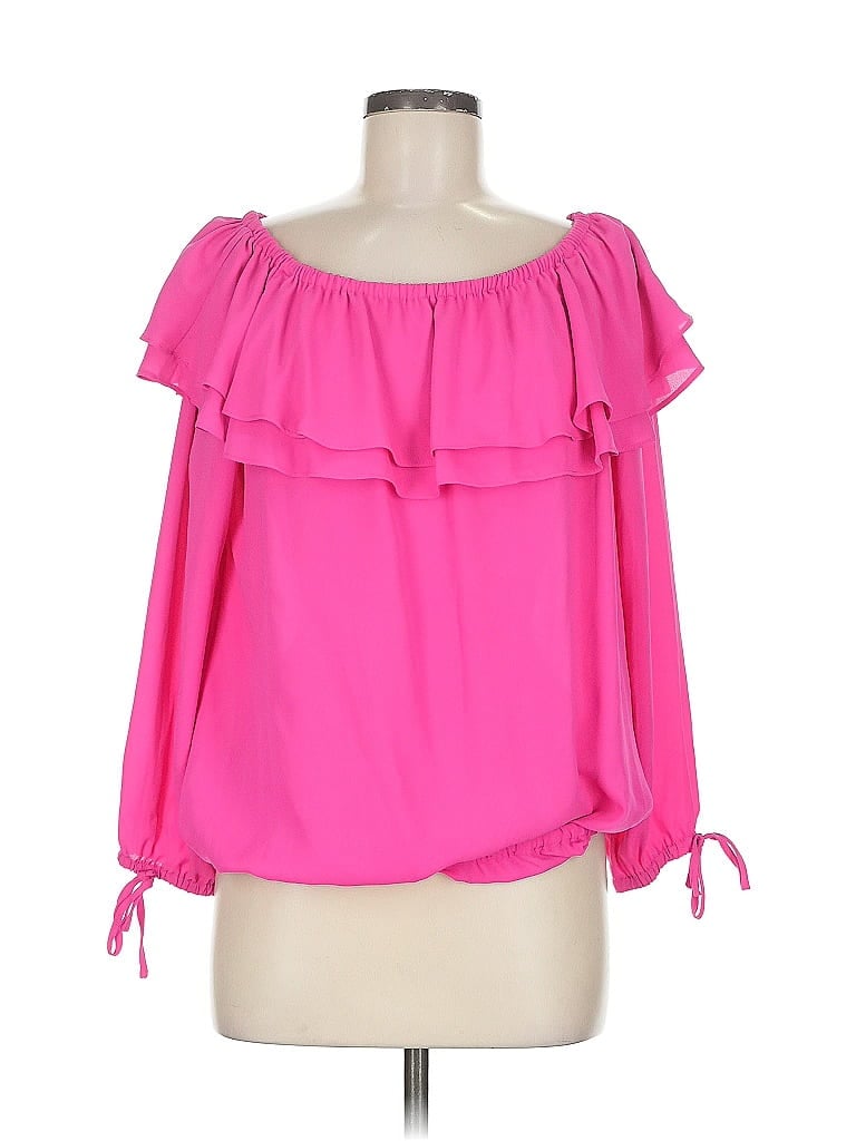 Pre-owned Michael Michael Kors 3/4 Sleeve Blouse In Pink
