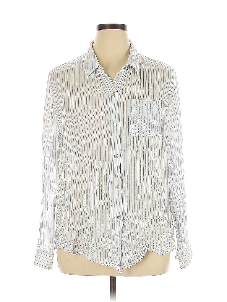 Pre-owned Rails Long Sleeve Button Down Shirt In Silver