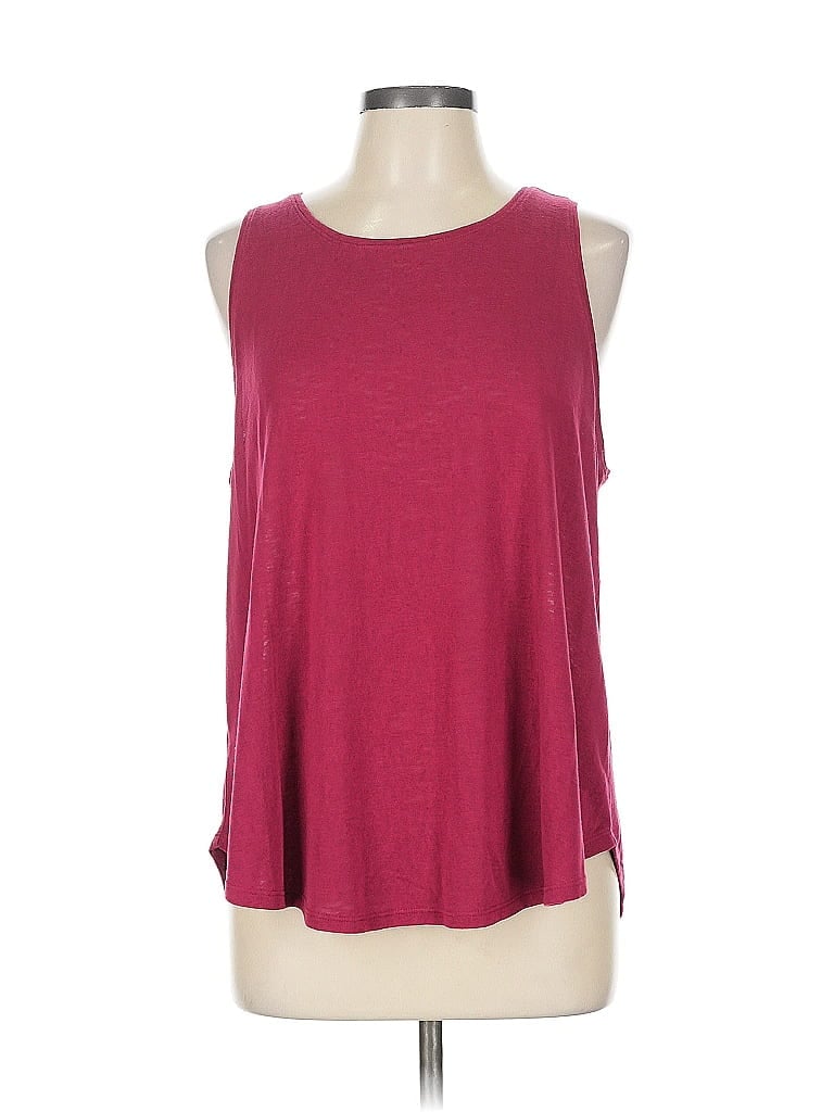 Pre-owned Ann Taylor Loft Sleeveless T-shirt In Burgundy