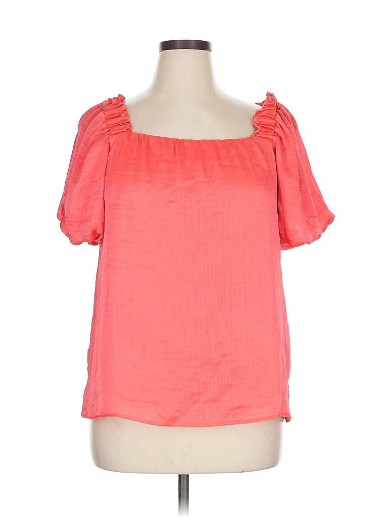 Pre-owned Vince Camuto Short Sleeve Blouse In Orange