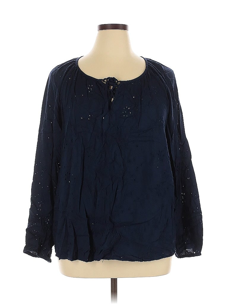 Pre-owned Sonoma Goods For Life Long Sleeve Blouse In Blue