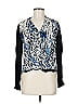 Axara Paris 100% Viscose Animal Print Blue Long Sleeve Blouse Size EU (FR) 38 / US 6 - photo 1