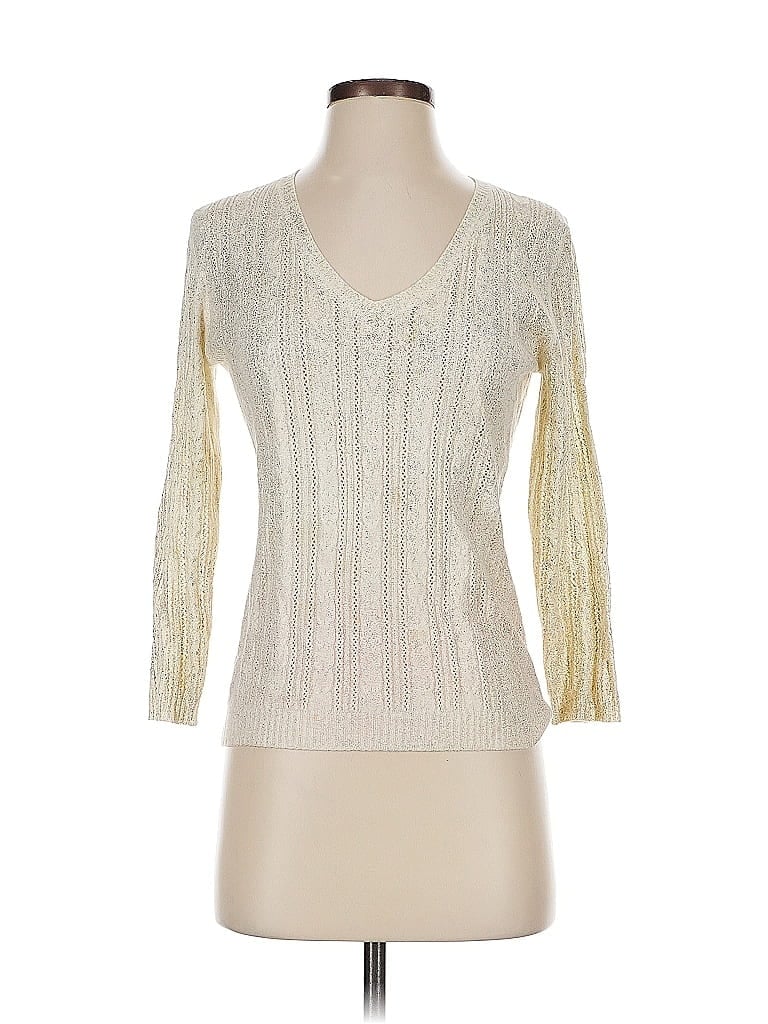 Pre-owned Bcbgmaxazria Pullover Sweater In White