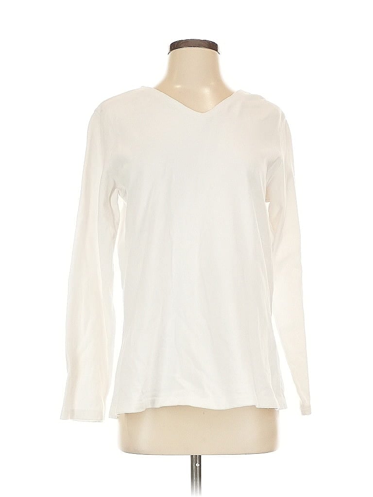 Pre-owned Eileen Fisher Long Sleeve T-shirt In White