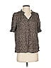 DR2 100% Rayon Tweed Gray Short Sleeve Blouse Size S - photo 1