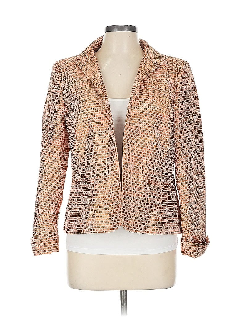 Pre-owned Linda Allard Ellen Tracy Blazer Jacket In Orange