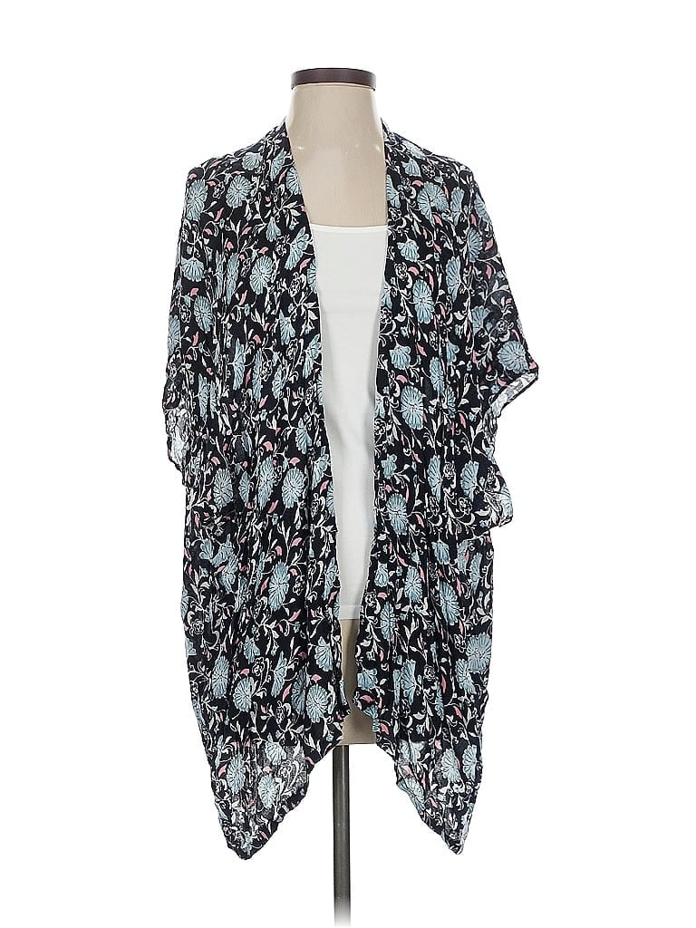 Pre-owned Ann Taylor Loft Kimono In Blue
