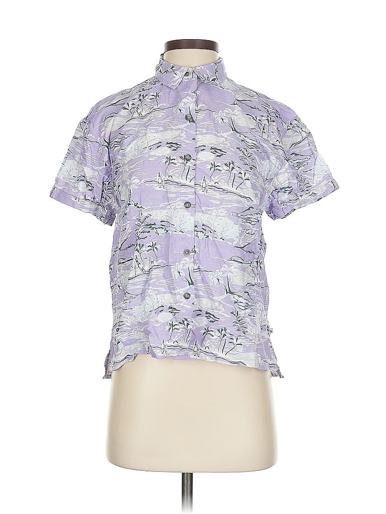 Eddie Bauer Short Sleeve Blouse In Blue