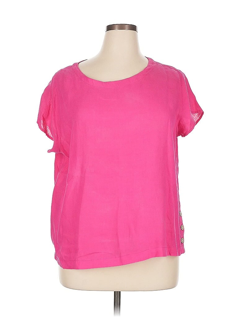 Pre-owned Cynthia Rowley Tjx Short Sleeve Top Pink Scoop Neck Tops