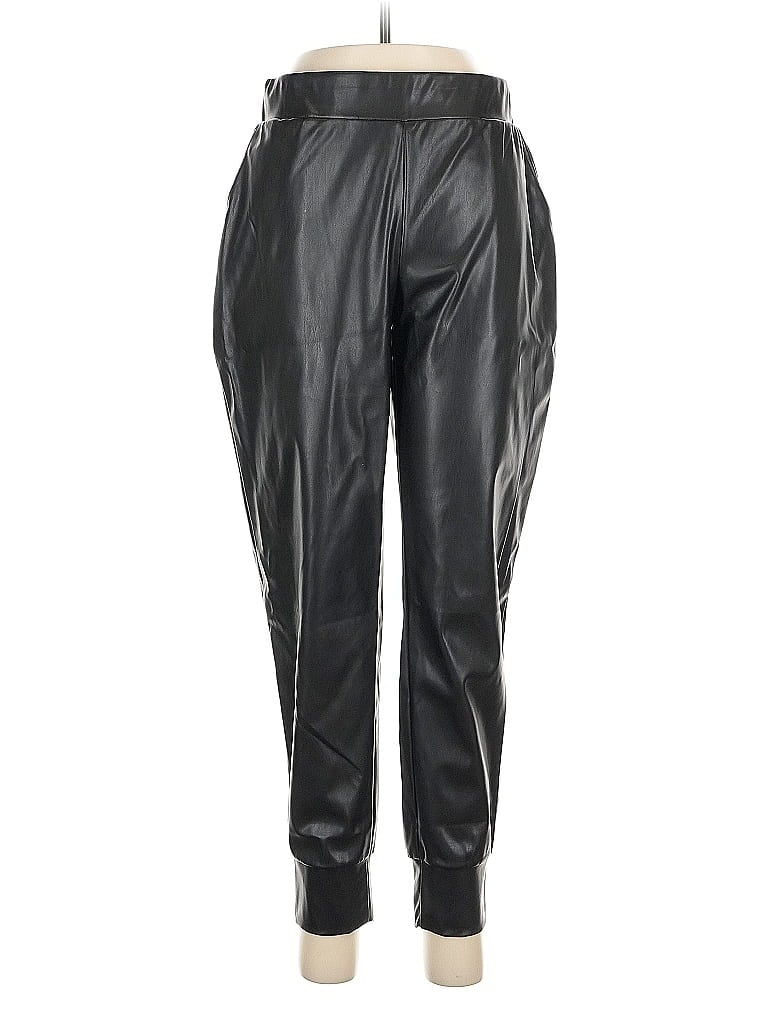 Pre-owned Assorted Brands Faux Leather Pants In Black