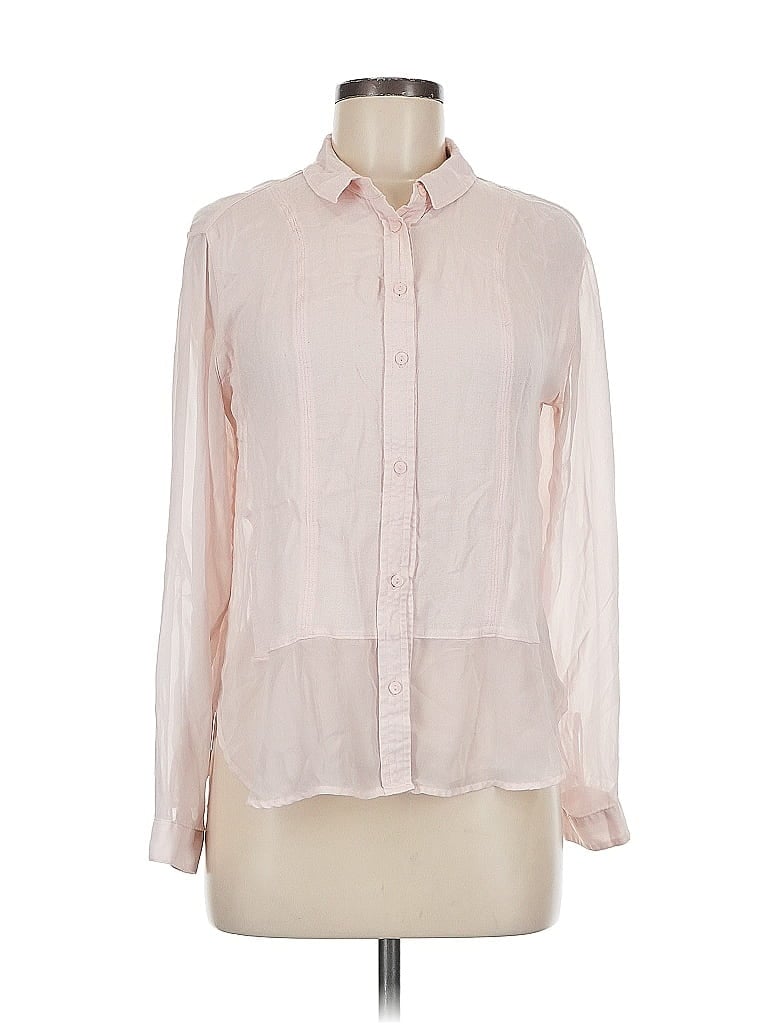Pre-owned American Eagle Outfitters Long Sleeve Blouse In Pink
