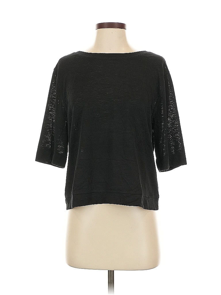 Pre-owned Athleta 3/4 Sleeve T-shirt In Black