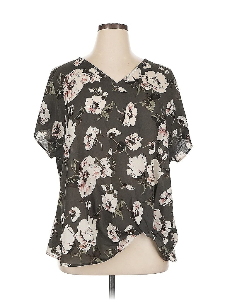 Pre-owned West Kei Short Sleeve Blouse In Gray