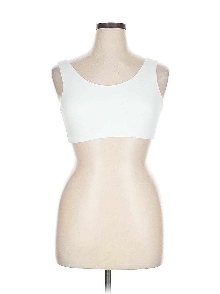 Pre-owned Hanes Tank Top White Strapless Neckline Tops