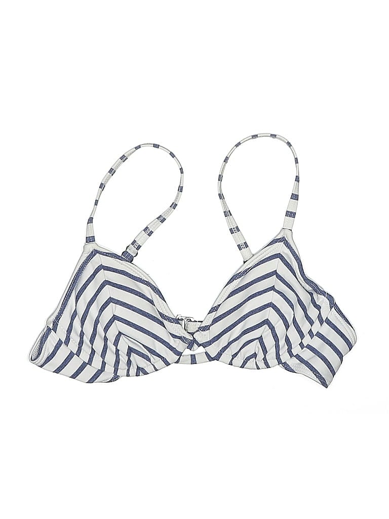 Pre-owned Splendid Swimsuit Top Blue Stripes Pattern Swimwear