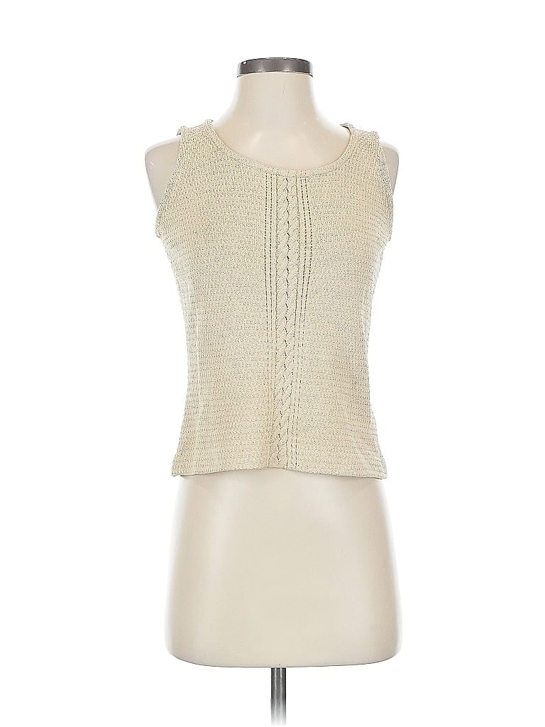 Click to view more detailed imagery on our partner's website Pre-owned St John Sleeveless Top Ivory Sweetheart Neckline Tops In White