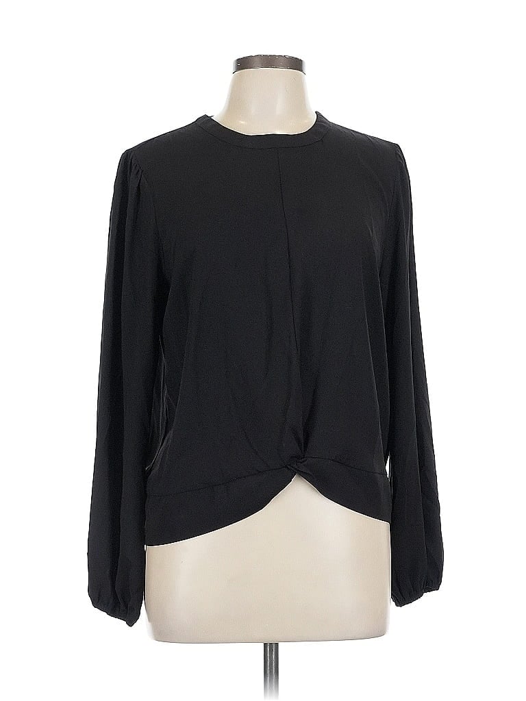 Pre-owned Nine West Long Sleeve Blouse In Black