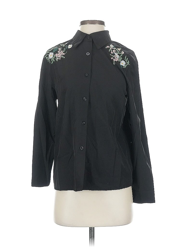 Pre-owned Shein Long Sleeve Blouse In Black