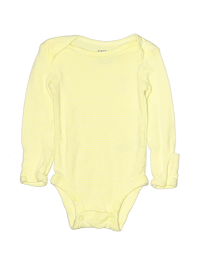 Pre-owned Carter's Babies' Long Sleeve Onesie In Yellow