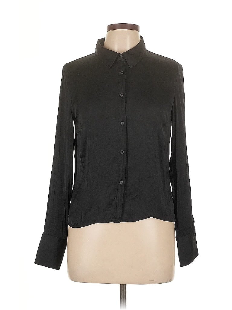 Pre-owned Glassons Long Sleeve Blouse In Black