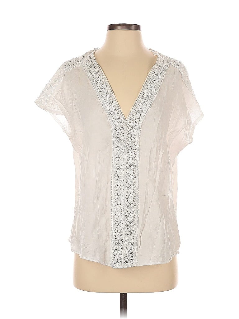 Pre-owned Amaryllis Short Sleeve Blouse In White