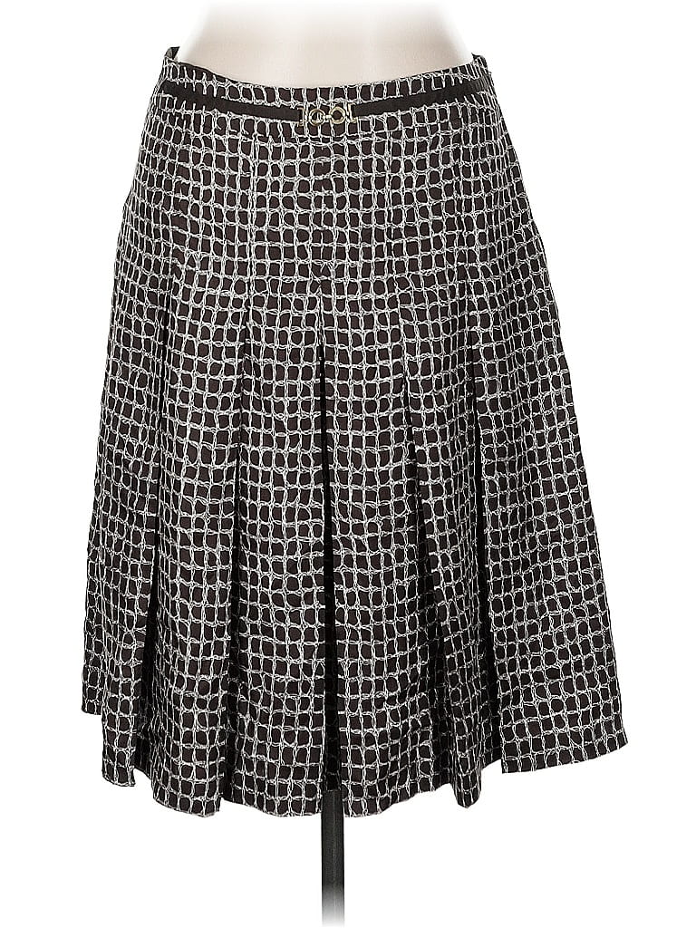 Pre-owned Ann Taylor Silk Skirt In Gray