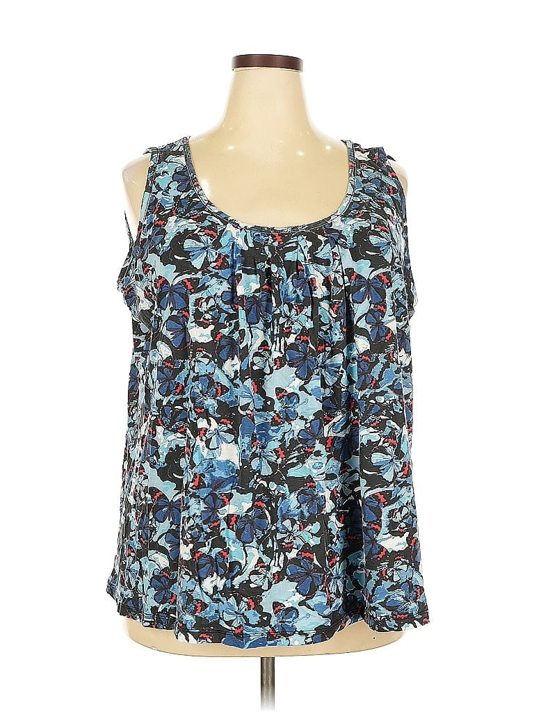 Pre-owned Assorted Brands Tank Top Blue Strapless Neckline Tops