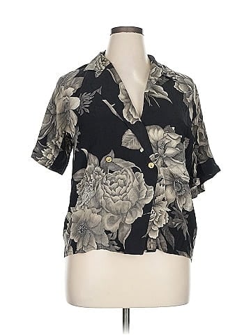 Linda Allard Ellen Tracy Short Sleeve Silk Top (view 1)