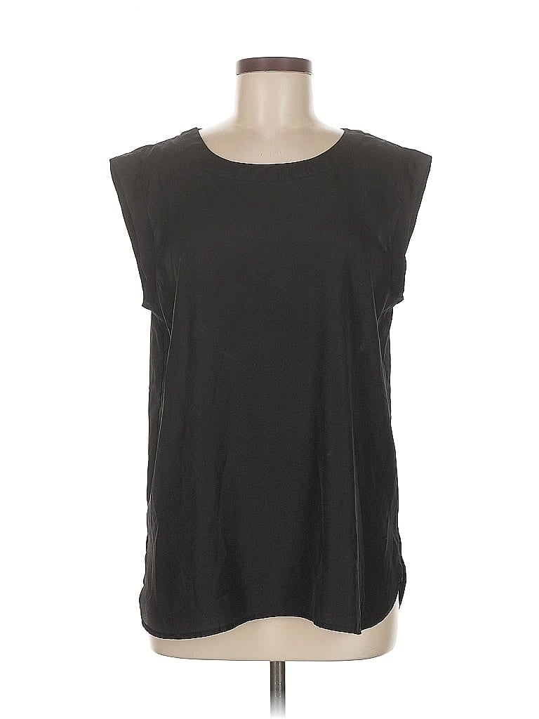 Pre-owned J.crew Factory Store Sleeveless Top Black Scoop Neck Tops